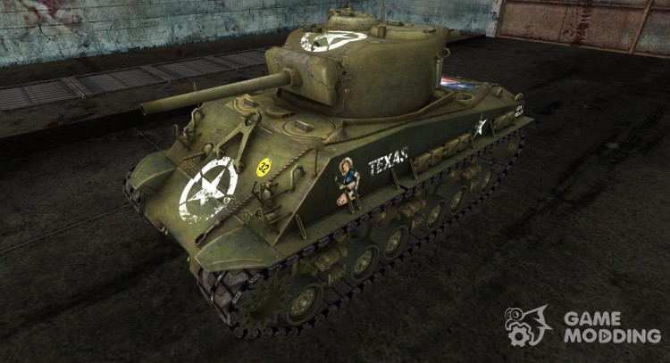 M4A3 Sherman 8 texas flag для World Of Tanks