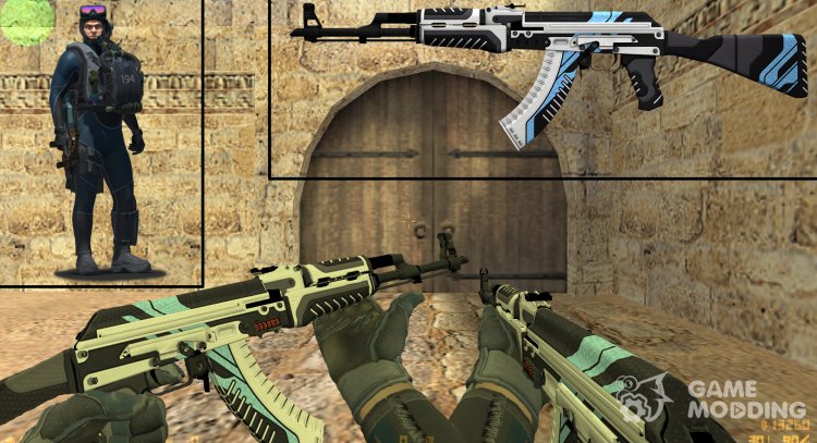 CS:GO AK-47 Vulcan Diver Collection для Counter Strike 1.6