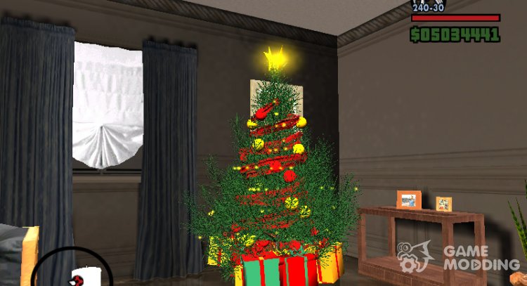 Christmas tree in the house of El Corona for GTA San Andreas