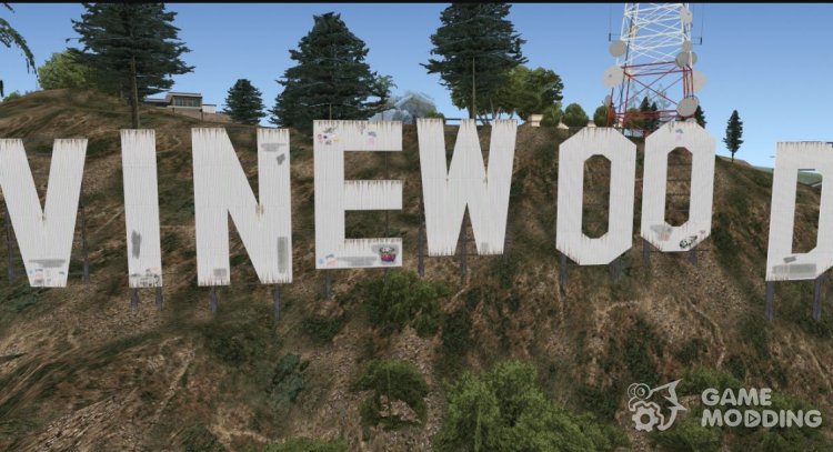 GTA V Vinewood Sign and Tower para GTA San Andreas