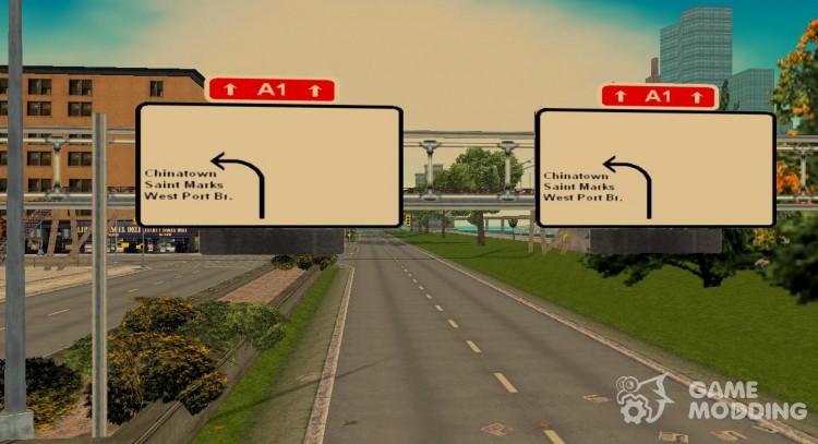 Латвийские дорожные знаки в Либерти для GTA 3
