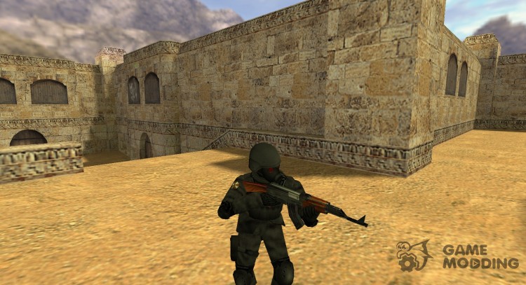 Пользовательский камуфляж Leet с Российским противогазом GP5  для Counter Strike 1.6