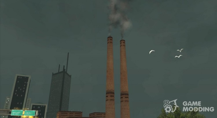 El humo de las chimeneas de la fábrica para GTA San Andreas