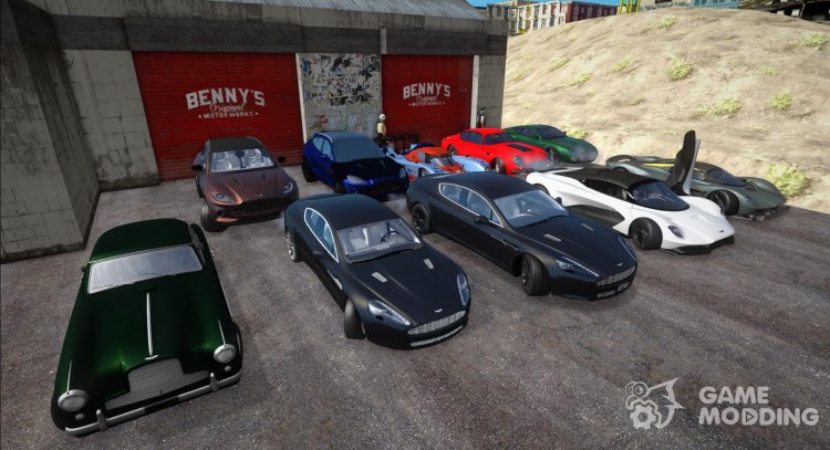 A pack of different Aston Martin cars (DB2, DB4, DB7, DBX, LMP1, Rapide, Valhalla, Valkyrie) for GTA San Andreas
