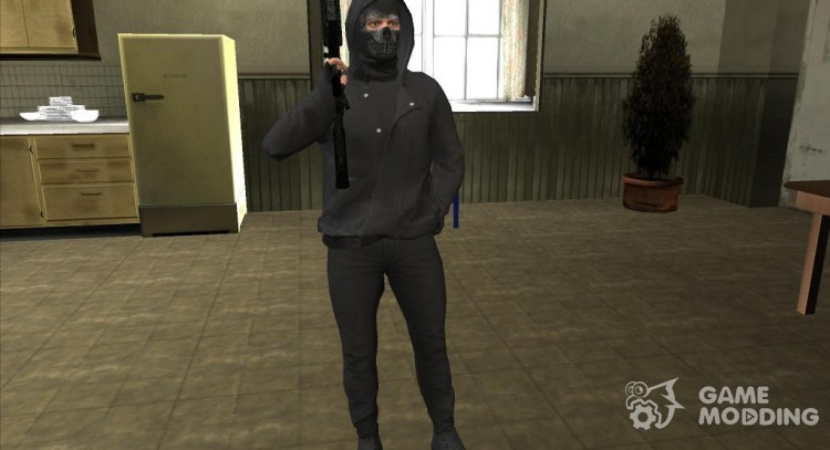 Skin HD GTA V online парень в маске для GTA San Andreas