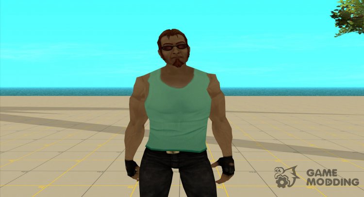 Postal dude in a turquoise tank top for GTA San Andreas