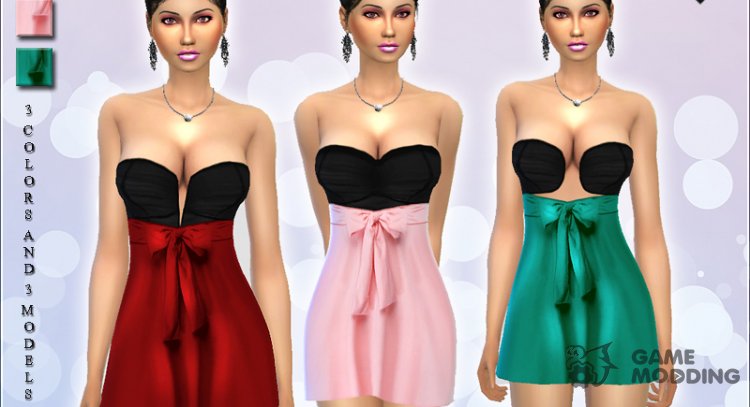 Yes Mini Dress para Sims 4