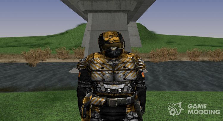 A member of the group Chaos in the suit's SKAT-9M of S. T. A. L. K. E. R for GTA San Andreas