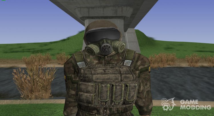 A member of the group Cleaners in the body armor CHN-3A of S. T. A. L. K. E. R for GTA San Andreas