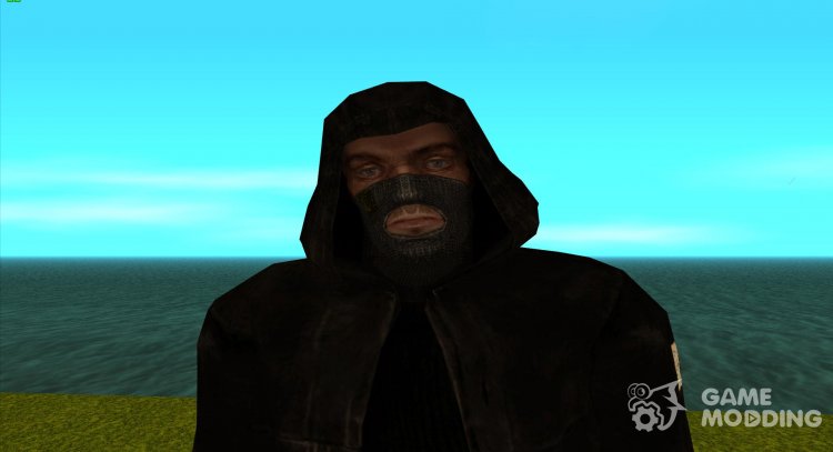 Член группировки Чёрный Ангел в плаще из S.T.A.L.K.E.R v.2 для GTA San Andreas