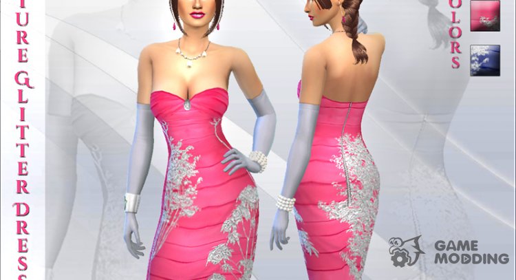 Nature Glitter Dresses para Sims 4