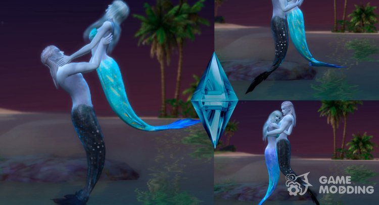 Couple pose - mermaids for Sims 4