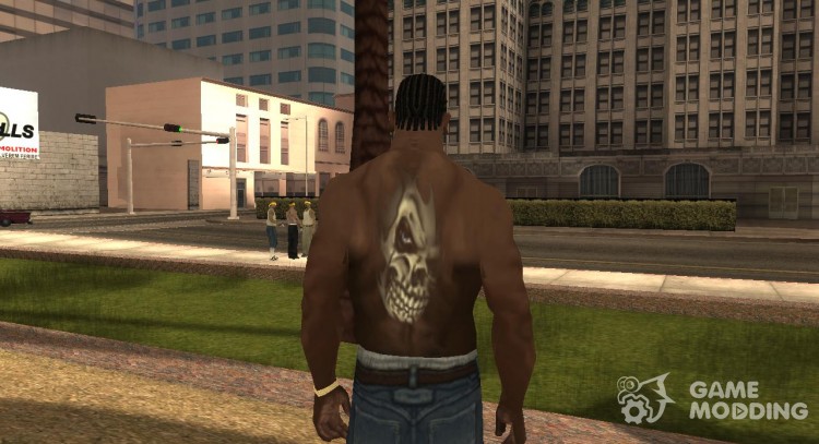 Skull in Flames Tattoo for GTA San Andreas