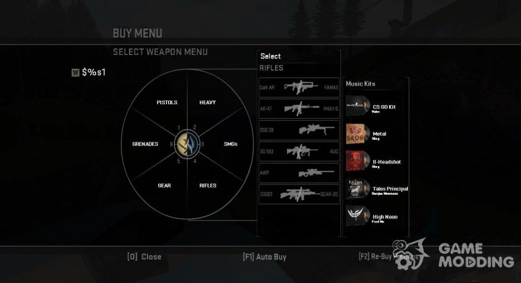 The purchasing menu from CS:GO for Counter Strike 1.6