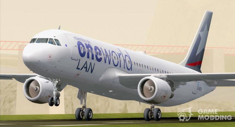 Airbus A320-200 LAN Argentina-Oneworld Alliance Livery (LV-BFO) for GTA San Andreas
