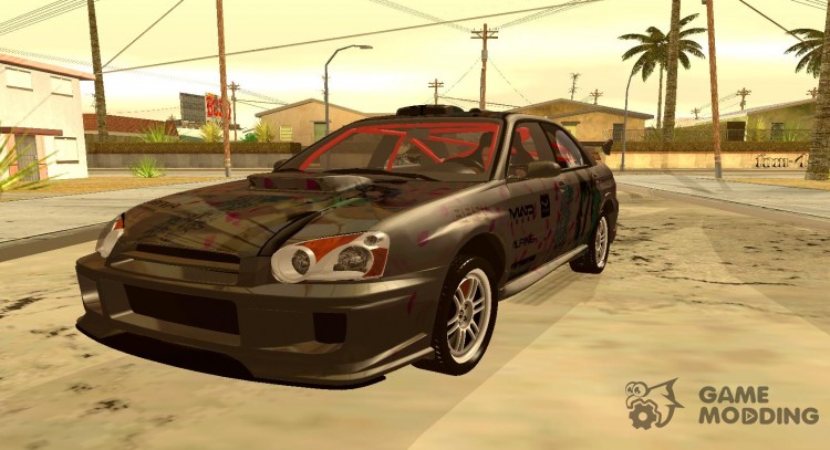 Subaru Impreza WRX STI Drift w/No Rettousei Koukou Mahouka Itasha 2004 for GTA San Andreas
