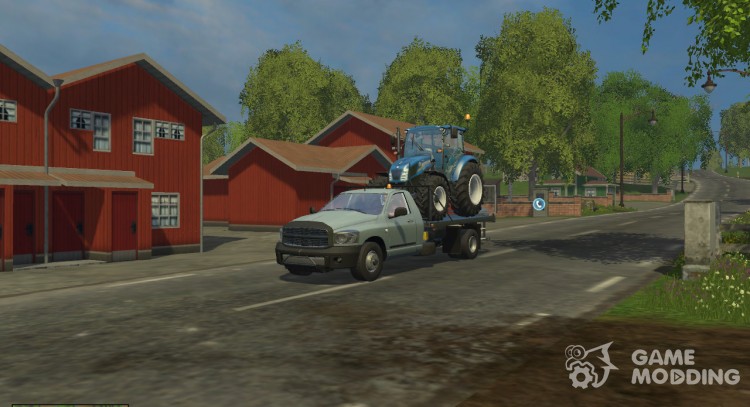 Una camioneta con plataforma para Farming Simulator 2015