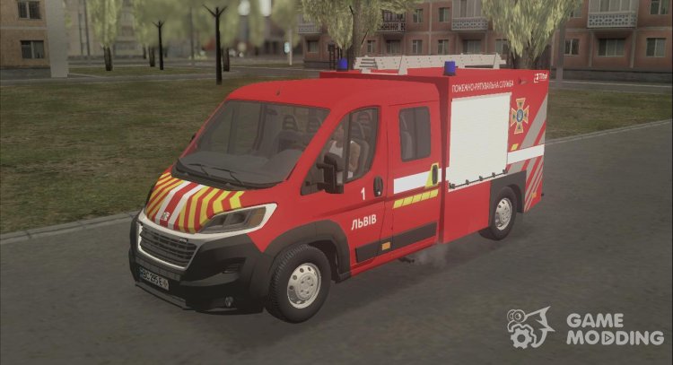 Peugeot - Boxer First Aid Fire Truck of The Tital Company of the city of Lviv for GTA San Andreas