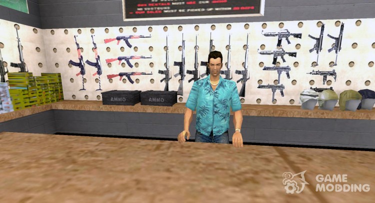 Tommy Vercetti in AMMU-NATION for GTA San Andreas
