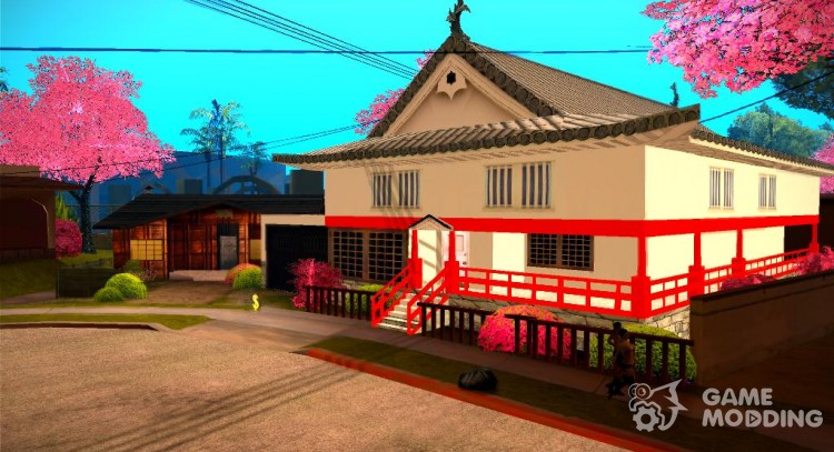Japanese Castle CJ House and Beautiful Sakura Trees for GTA San Andreas