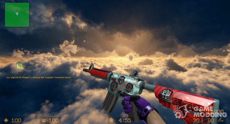M4A4 Bullet Rain (RMR Stickers) for Counter-Strike Source