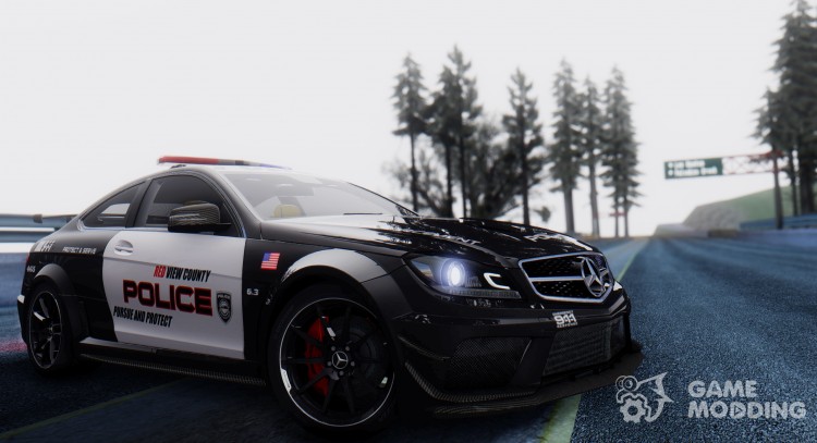 Mercedes-Benz C 63 AMG Black Series Police para GTA San Andreas