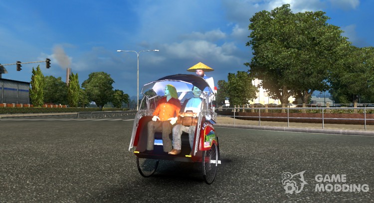 Rickshaw in traffic for Euro Truck Simulator 2