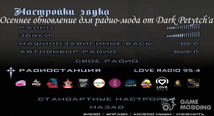 Última actualización de Radio-mod de Dark Petytch'a para GTA San Andreas
