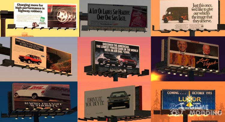 Настоящие билборды 90-х годов для GTA San Andreas