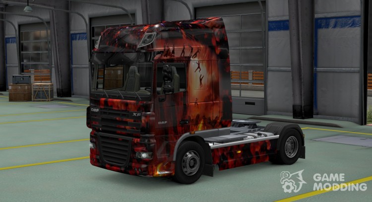 El skin es el infierno para Daf XF para Euro Truck Simulator 2
