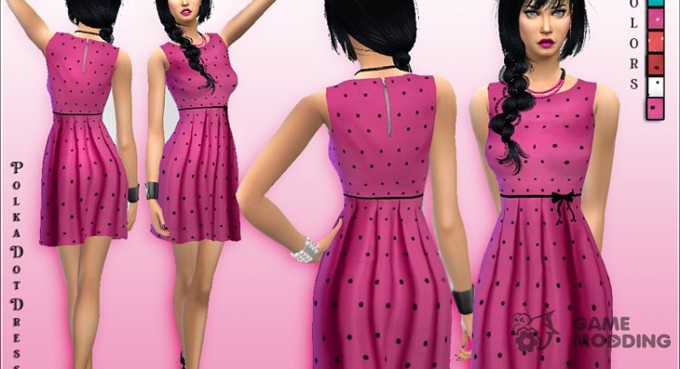 PolkaDot Dress New for Sims 4