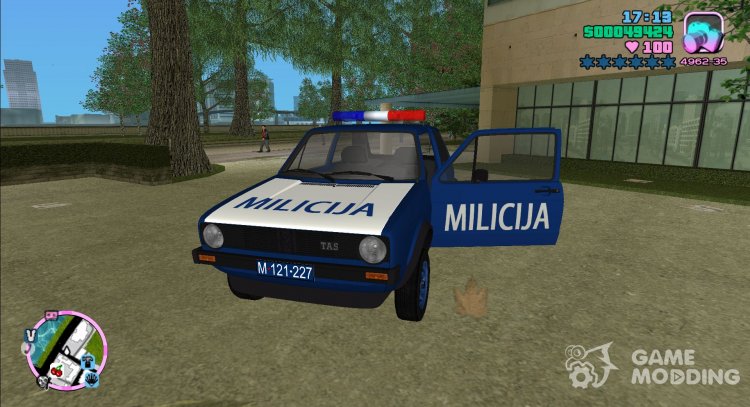 VW Гольф Мк1 югославской полиции для GTA Vice City
