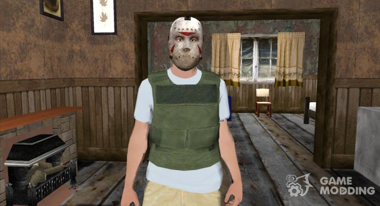 Skin HD GTA Online в хокейной маске для GTA San Andreas