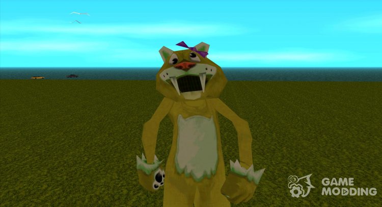 El hombre del traje amarillo del tigre de dientes de sable delgado de Zoo Tycoon 2 para GTA San Andreas