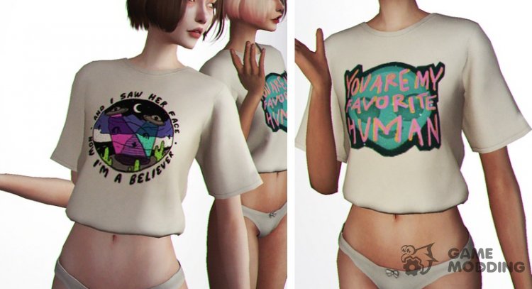 Lazy Day T-Shirt - Mesh needed для Sims 4