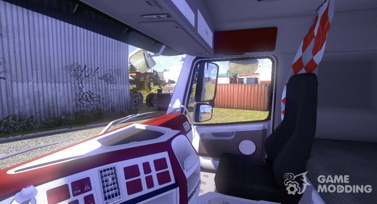 Red-and-white salon for Volvo for Euro Truck Simulator 2