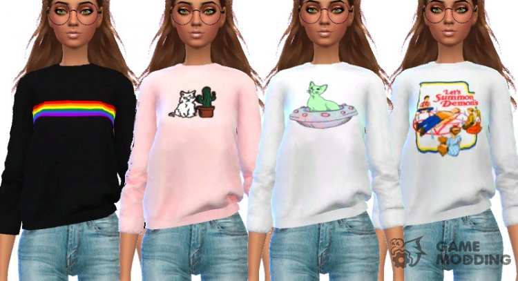 Snazzy Sweatshirts - Mesh Needed para Sims 4