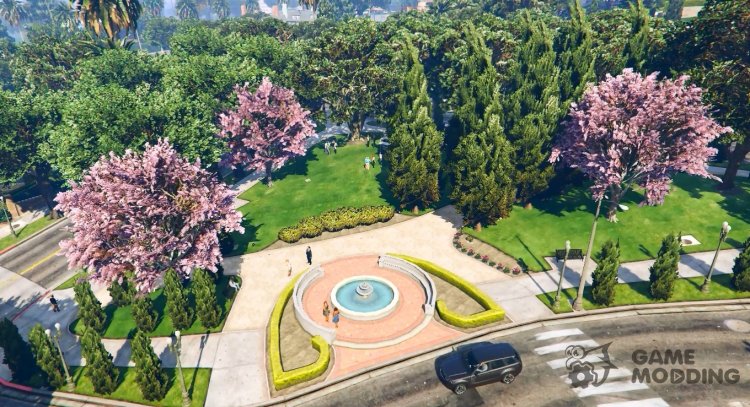 Rockford Hills more Trees and Street Lamps for GTA 5