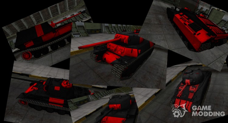 Las pieles con las zonas de la ruptura en blanco y Negro-Rojo para World Of Tanks