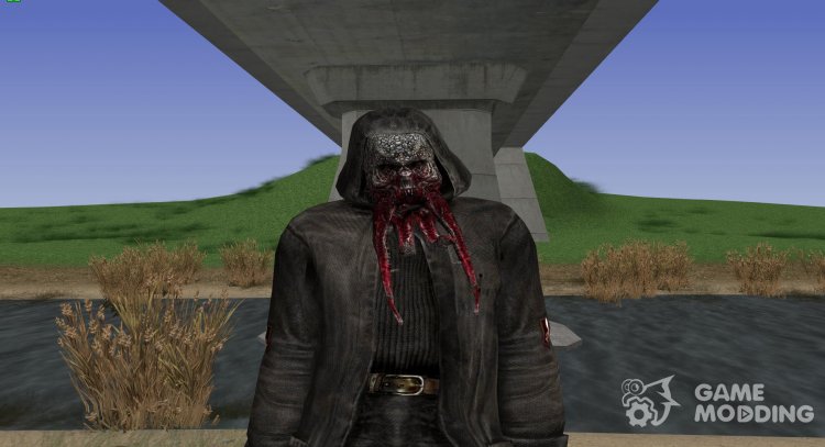 A member of the group Dark stalkers with the head of a bloodsucker from S. T. A. L. K. E. R V. 3 for GTA San Andreas