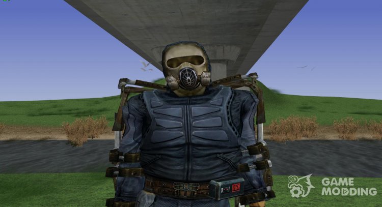 A member of the group the guardians of the Zone in a lightweight exoskeleton of S. T. A. L. K. E. R V. 1 for GTA San Andreas