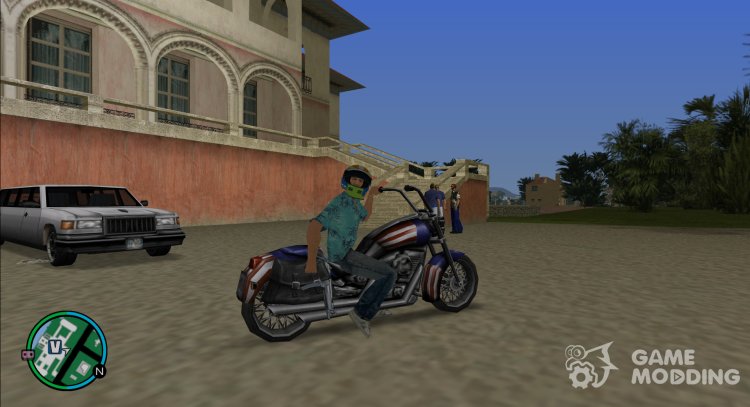 Putting on a helmet for GTA Vice City