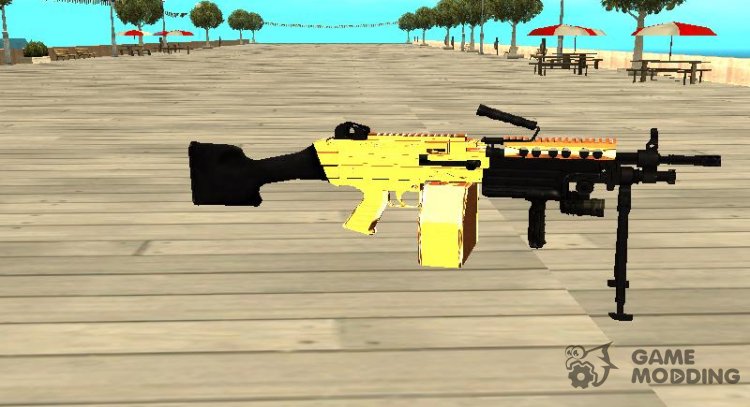 Gold M249 with Custom GTA 5 Icon for GTA San Andreas