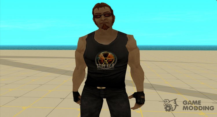 Postal dude in a S. T. A. L. K. E. R. T-shirt for GTA San Andreas