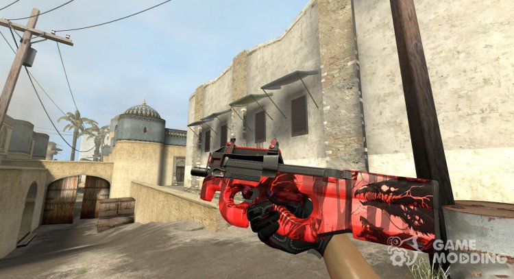 P90 Virus Red for Counter-Strike Source