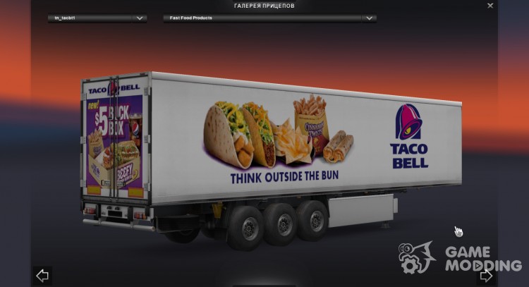 Skin Taco Bell for a trailer for Euro Truck Simulator 2