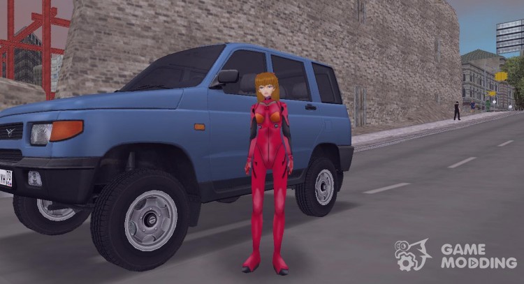 Asuka in the costume of the end of Evangelion for GTA 3