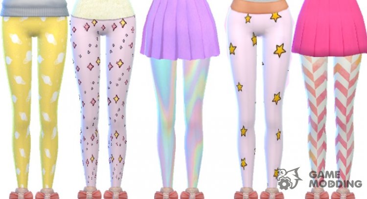 Tumblr Themed Leggings Pack Eleven для Sims 4
