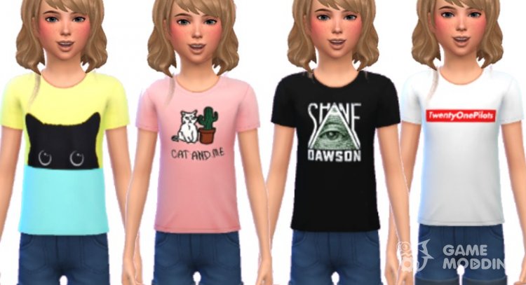 Snazzy Tee Shirts For Kids для Sims 4