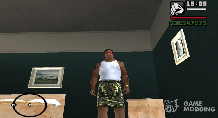 Uniforme verde toma su pantalones cortos para GTA San Andreas